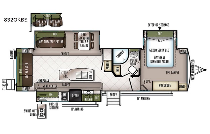 Representative floor plan provided by a trusted RVshare partner.