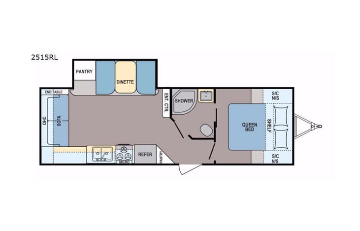 Representative floor plan provided by a trusted RVshare partner.