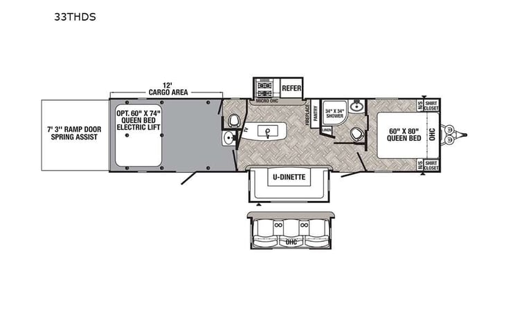 Representative floor plan provided by a trusted RVshare partner.