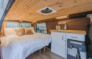 Cozy, Solar-Powered Ford Econoline Camper Van