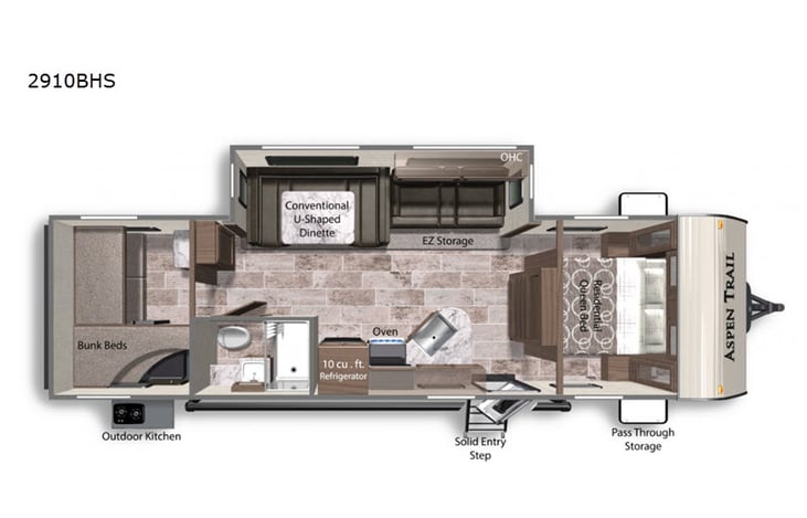 Representative floor plan provided by a trusted RVshare partner.