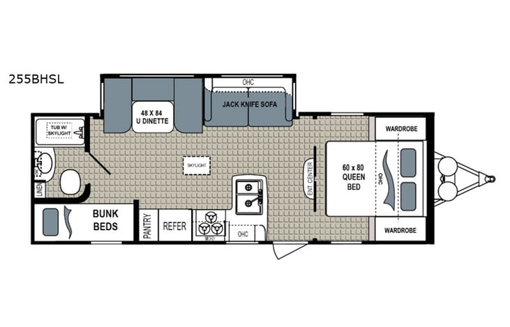 Representative floor plan provided by a trusted RVshare partner.