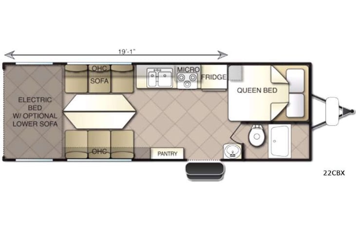 Representative floor plan provided by a trusted RVshare partner.