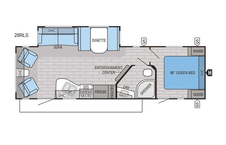 Representative floor plan provided by a trusted RVshare partner.