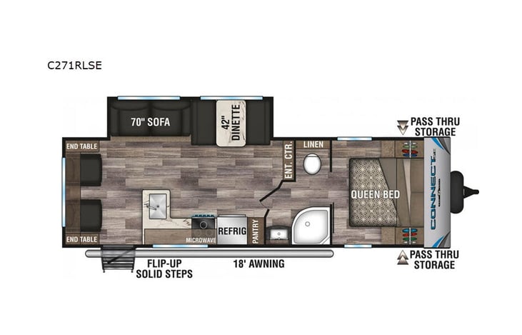 Representative floor plan provided by a trusted RVshare partner.