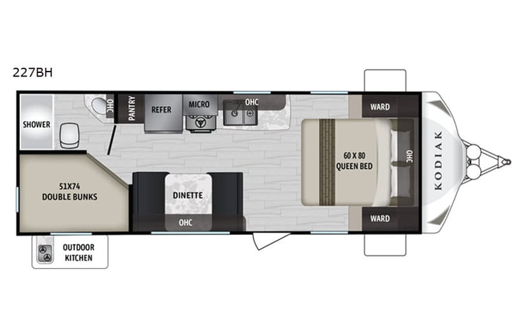 Representative floor plan provided by a trusted RVshare partner.