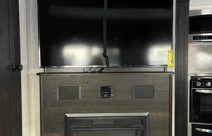 55” screen plus an fireplace.