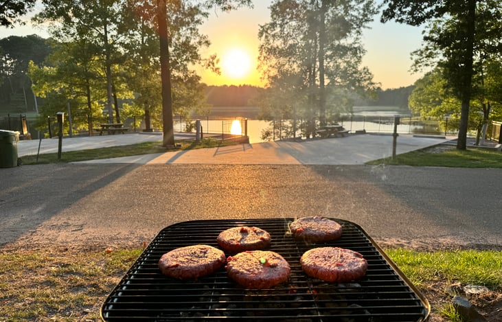 Grilling and enjoying the view!
