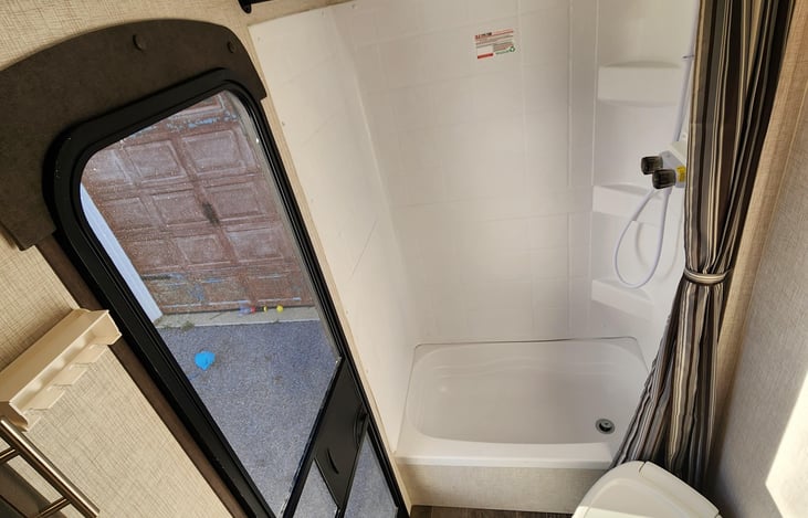 Shower and Tub combo great for little ones.