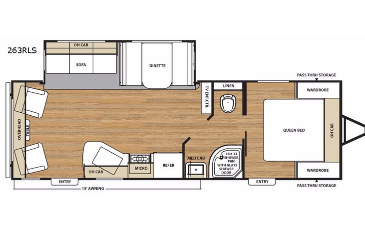 Representative floor plan provided by a trusted RVshare partner.