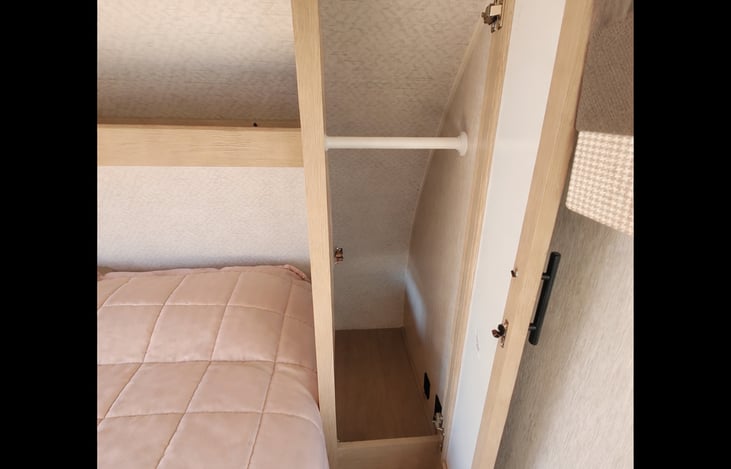 Storage is located on both sides of the bed.