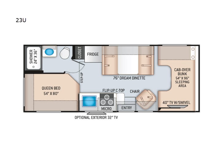 Representative floor plan provided by a trusted RVshare partner.