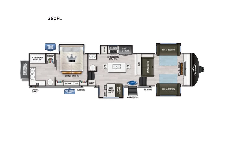 Representative floor plan provided by a trusted RVshare partner.