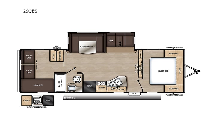 Representative floor plan provided by a trusted RVshare partner.
