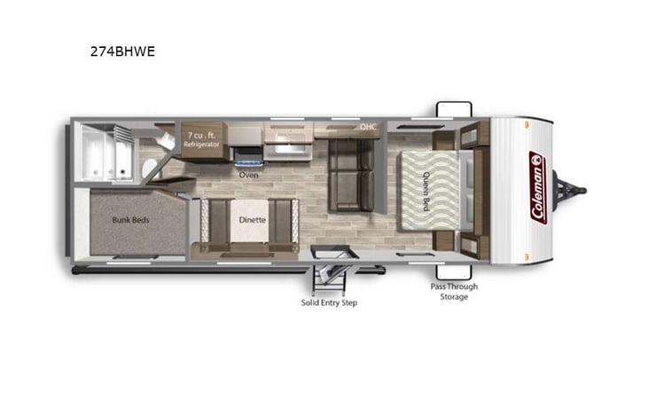 Representative floor plan provided by a trusted RVshare partner.