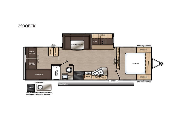 Representative floor plan provided by a trusted RVshare partner.