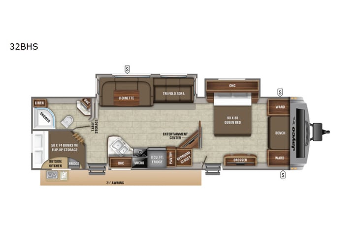 Representative floor plan provided by a trusted RVshare partner.