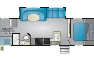 Two bedrooms, outdoor kitchen, and fully furnished