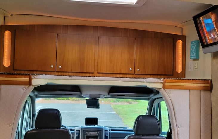 Accent lighting with an unbelievable amout of storage to protect your items while traveling