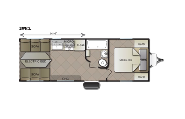 Representative floor plan provided by a trusted RVshare partner.