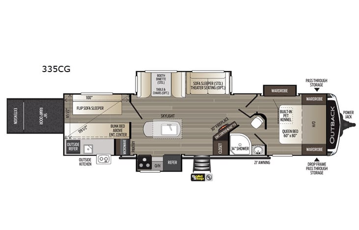Representative floor plan provided by a trusted RVshare partner.