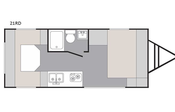 Representative floor plan provided by a trusted RVshare partner.