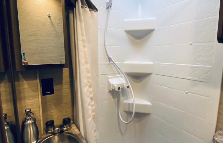 Corner stand up shower