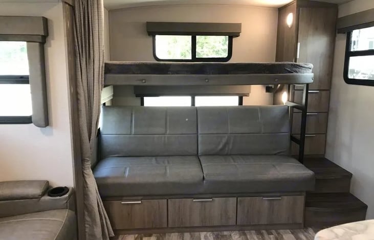 Lower bunk in couch position