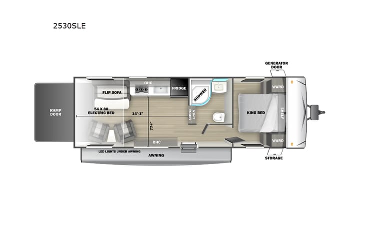 Representative floor plan provided by a trusted RVshare partner.
