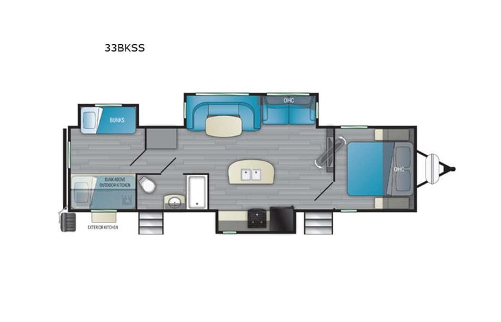 Representative floor plan provided by a trusted RVshare partner.