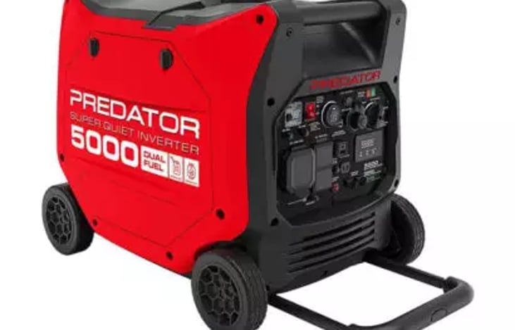 Product Weight 110 lb,Run Time
Gasoline: 18.2 hours, Propane: 14.6 hours with 20 lb. tank , Sound Rating 60.5 dB