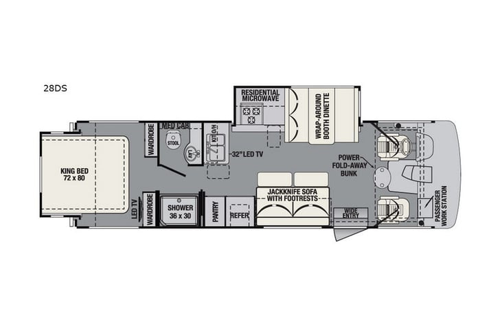 Representative floor plan provided by a trusted RVshare partner.