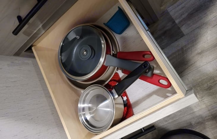 Kitchen pots and pans that are included