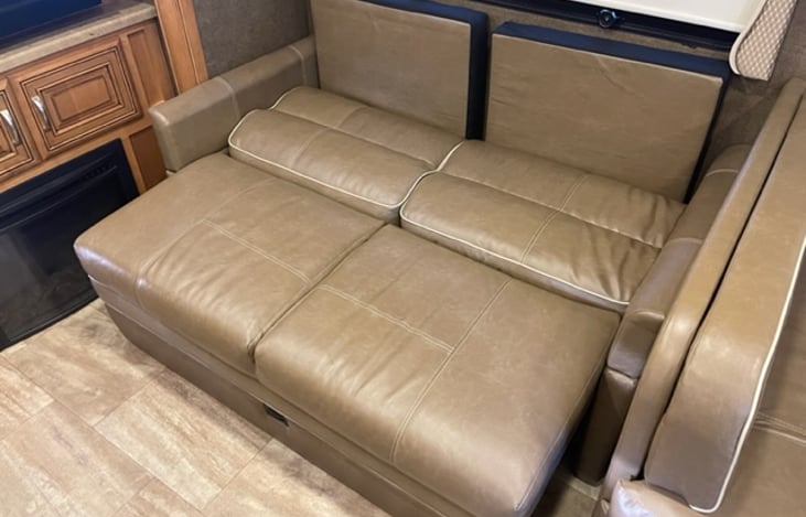 Couch turned into bed