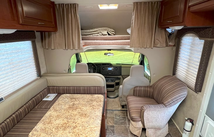 Looking Forward to the Cab and Bunk Over Cab