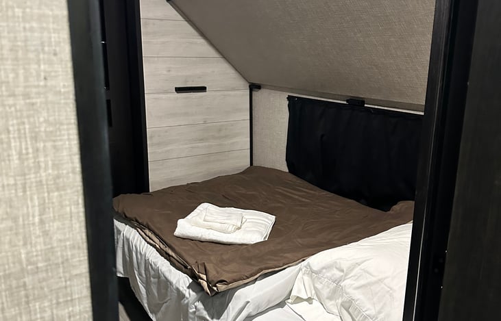 fold out couch in the bunk bed area