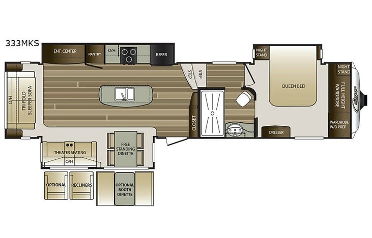 Representative floor plan provided by a trusted RVshare partner.