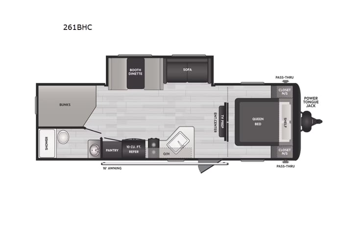 Representative floor plan provided by a trusted RVshare partner.
