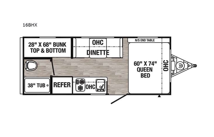 Representative floor plan provided by a trusted RVshare partner.