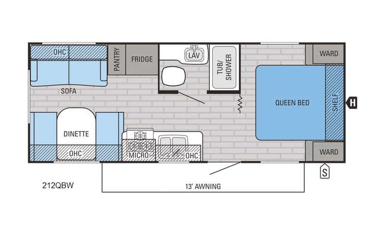 Representative floor plan provided by a trusted RVshare partner.