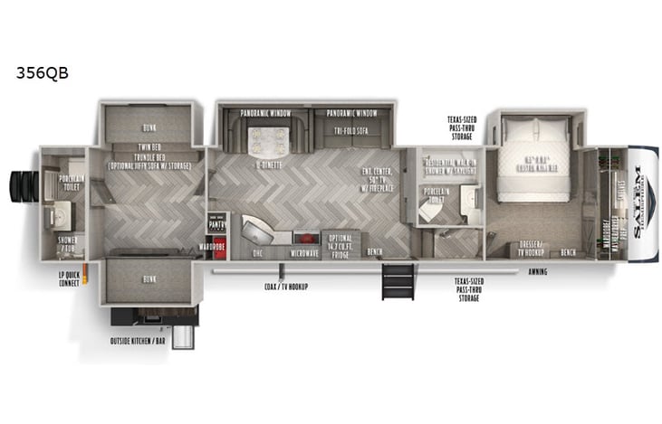 Representative floor plan provided by a trusted RVshare partner.