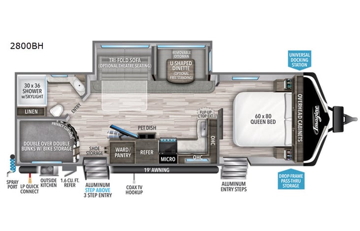 Representative floor plan provided by a trusted RVshare partner.