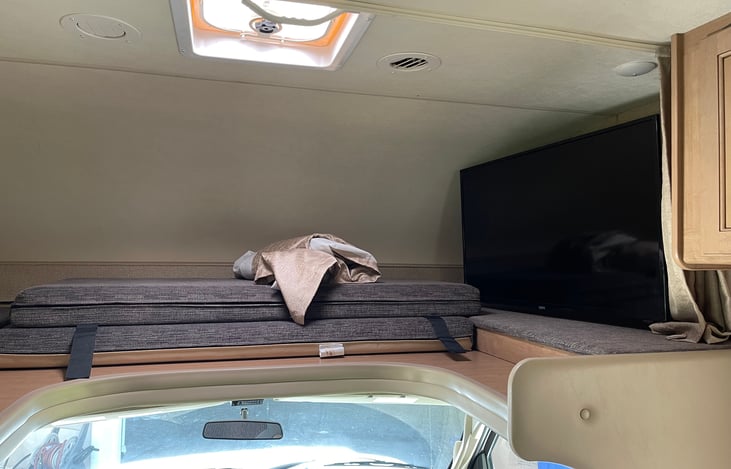 over cab bunk. TV