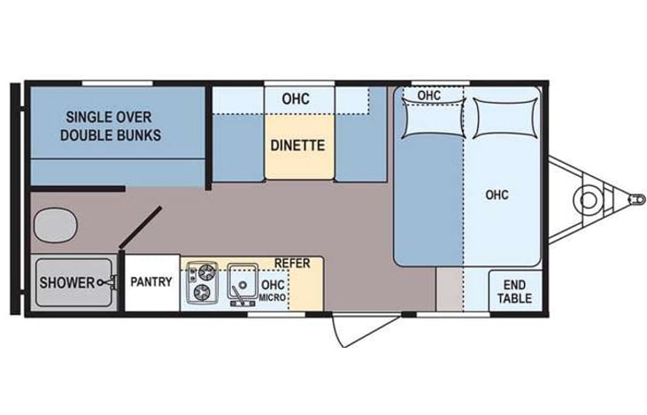 Representative floor plan provided by a trusted RVshare partner.