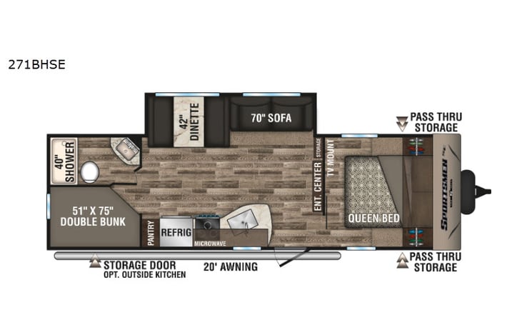 Representative floor plan provided by a trusted RVshare partner.