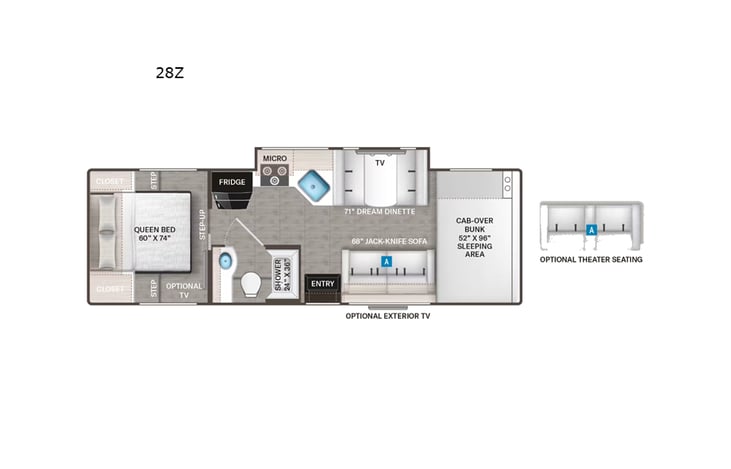 Representative floor plan provided by a trusted RVshare partner.