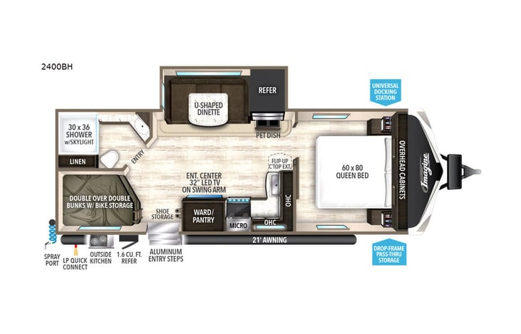 Representative floor plan provided by a trusted RVshare partner.