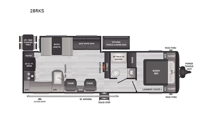 Representative floor plan provided by a trusted RVshare partner.