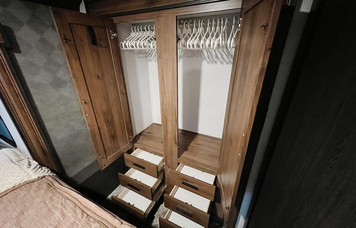 HUGE closet in the master bedroom. We can fit our entire families clothes in here for a week trip, no problem!