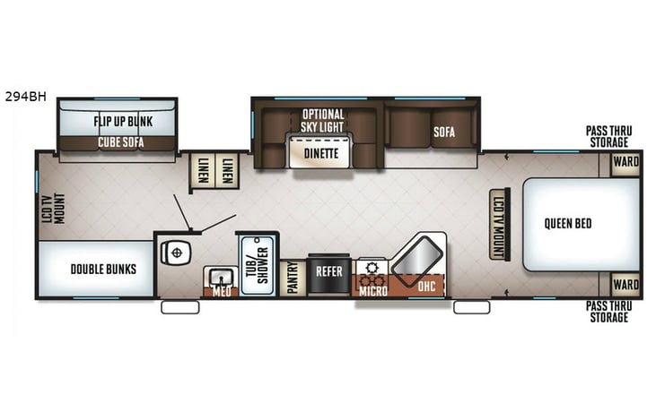 Representative floor plan provided by a trusted RVshare partner.
